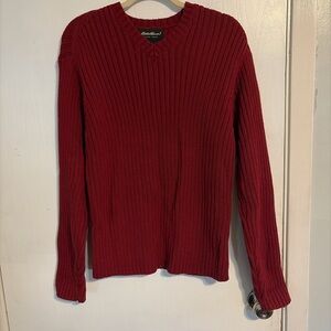 Eddie Bauer V-Neck Red Sweater